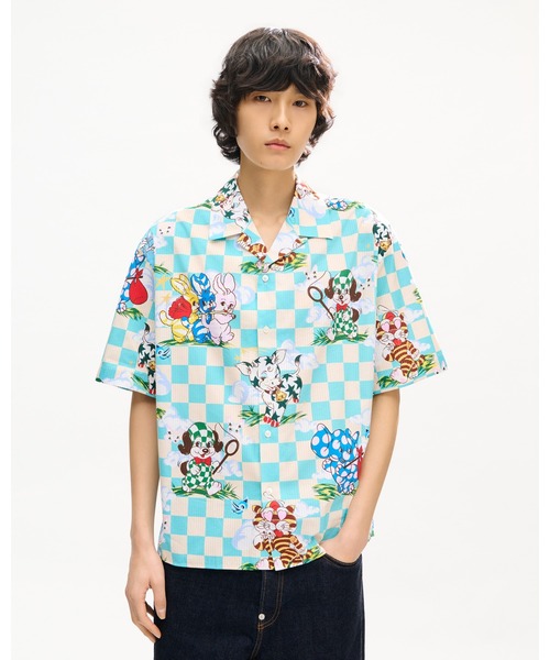 しをん ssstein / シュタイン】CUPRO TWILL OVERSIZED OPEN COLLAR SS SHIRT
