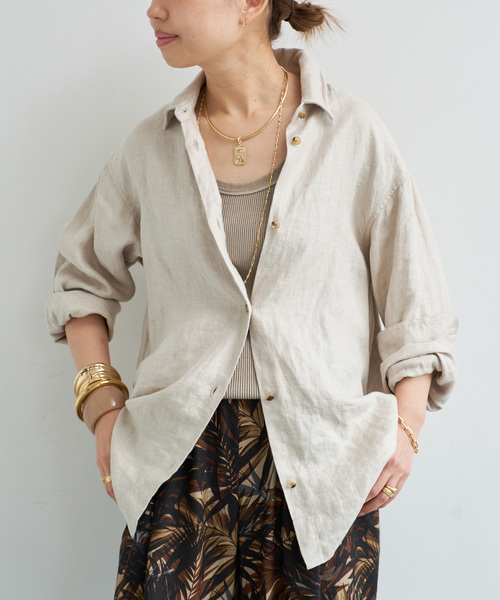 ベージュ＊Deuxieme Classeシャツ Deuxieme Classe（ドゥーズィエムクラス） ブラウス シャツ *OGLINEN