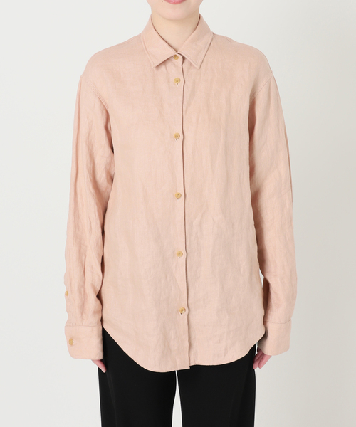 新品▲Deuxieme Classe // ワイドシャツ▲ピンクベージュ Deuxieme Classe（ドゥーズィエムクラス） ブラウス シャツ *OGLINEN