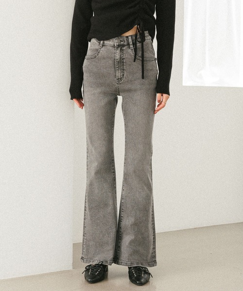 Heather（ヘザー） ブーツカットデニムパンツ M グレー レディース