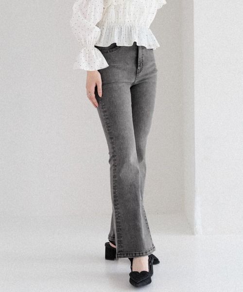 Heather（ヘザー） ブーツカットデニムパンツ M グレー レディース