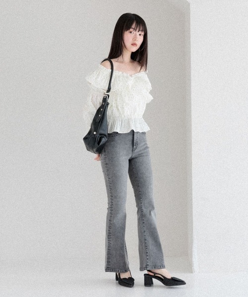 Heather（ヘザー） ブーツカットデニムパンツ M グレー レディース