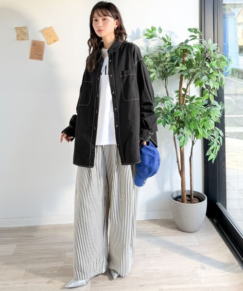 「Java」 長袖シャツ LARGE アイボリー レディース_画像4