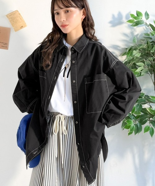 「Java」 長袖シャツ LARGE アイボリー レディース_画像5