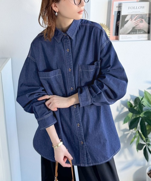 「Java」 長袖シャツ LARGE アイボリー レディース_画像8