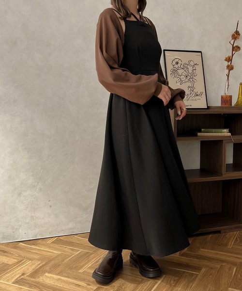 「apres jour clair」 キャミソールワンピース X-LARGE ベージュ レディース_画像5