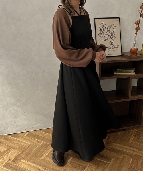 「apres jour clair」 キャミソールワンピース X-LARGE ベージュ レディース_画像7