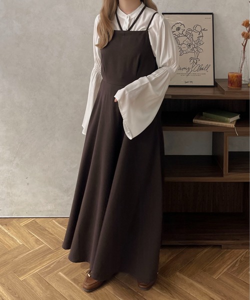 「apres jour clair」 キャミソールワンピース X-LARGE ベージュ レディース_画像8