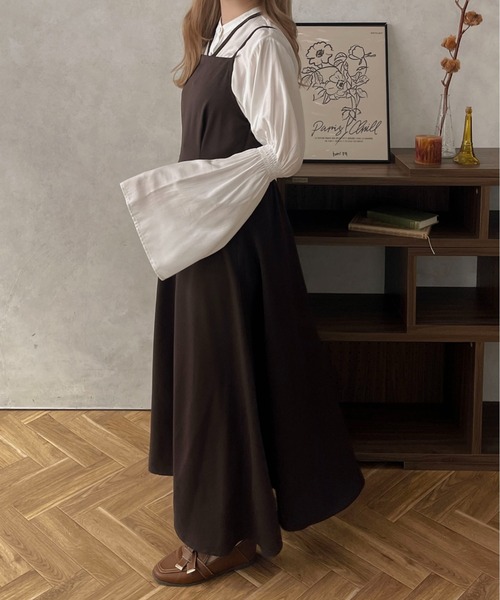 「apres jour clair」 キャミソールワンピース X-LARGE ベージュ レディース_画像9