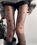 タイツ WEGO/スター柄シアータイツ レディースの詳細画像3