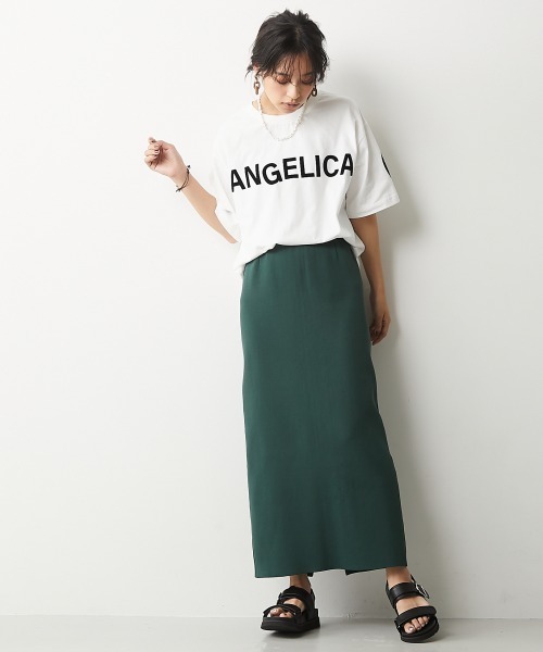 「CHIC STYLE」 タイトスカート LL グリーン レディース_画像2
