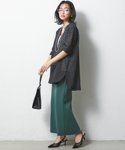 「CHIC STYLE」 タイトスカート LL グリーン レディース_画像7