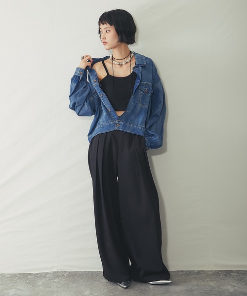 ブラウス シャツ 配色ステッチシアーデニム レディース : ZOZOTOWN