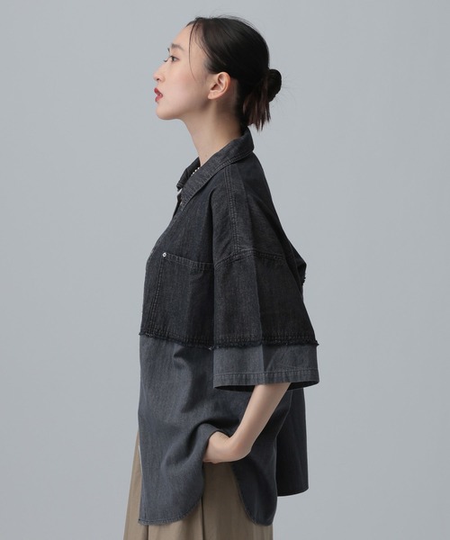 LEPSIM（レプシィム） ブラウス シャツ リメイクデニムシャツSS 664827