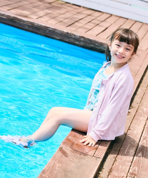 ラッシュガード 「UVカット」ガールズ ハートポケット サムホール付き ラッシュガード キッズ 子供 女の子 | pairmanon | 09