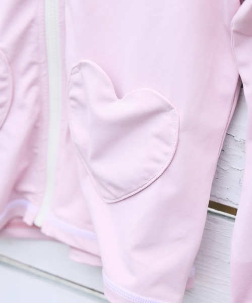 ラッシュガード 「UVカット」ガールズ ハートポケット サムホール付き ラッシュガード キッズ 子供 女の子 | pairmanon | 14