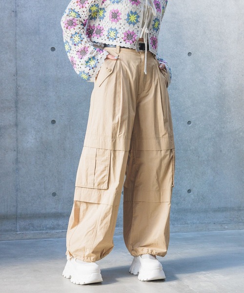 「PAGEBOY」 カーゴパンツ FREE カーキ レディース_画像6