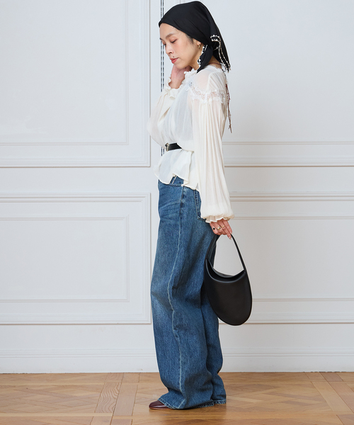 IENA LA BOUCLE（イエナラブークル） ブラウス シャツ 楊柳レース 