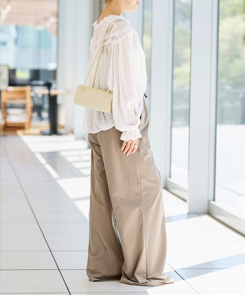 IENA LA BOUCLE（イエナラブークル） ブラウス シャツ 楊柳レース 