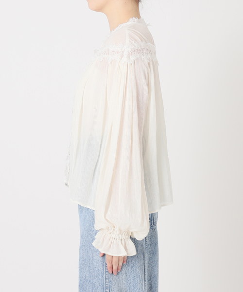 IENA LA BOUCLE（イエナラブークル） ブラウス シャツ 楊柳レース 