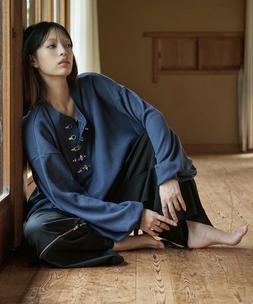 「狐独」 「ellno loset」長袖Tシャツ MEDIUM ブラック メンズ_画像5