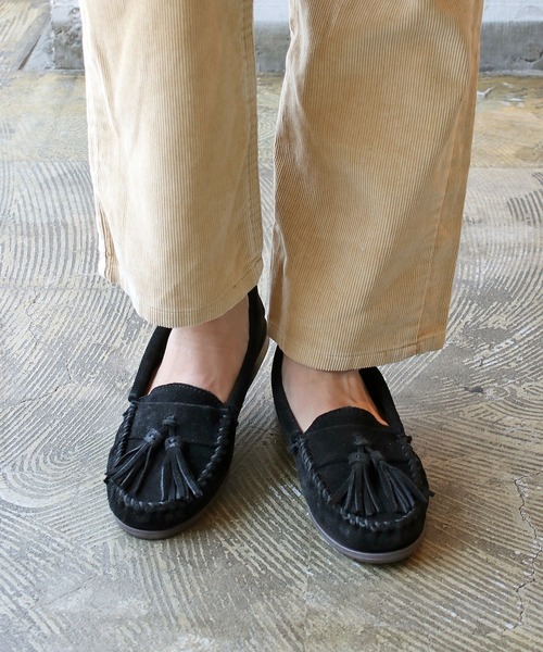 「Minnetonka」 モカシンシューズ 5 グレー レディース_画像2
