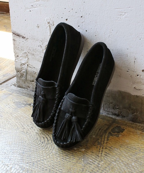 「Minnetonka」 モカシンシューズ 5 グレー レディース_画像3