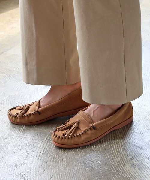 「Minnetonka」 モカシンシューズ 5 グレー レディース_画像5