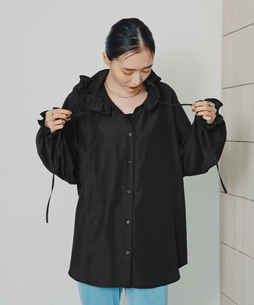 LEPSIM フーディシャツ長袖チュニック LEPSIM（レプシィム） ブラウス シャツ フーディシャツ長袖チュニック