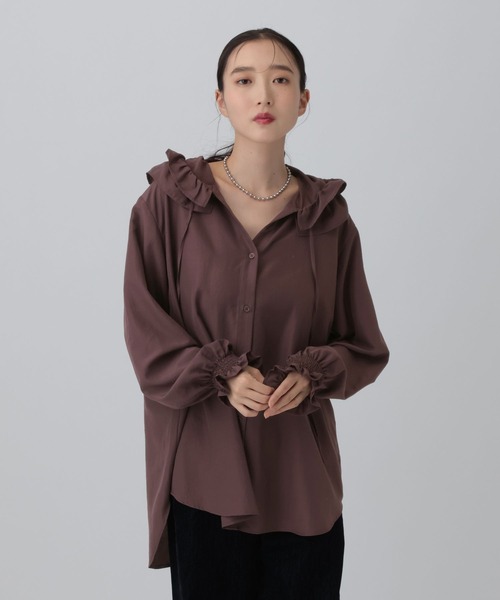LEPSIM フーディシャツ長袖チュニック LEPSIM（レプシィム） ブラウス シャツ フーディシャツ長袖チュニック