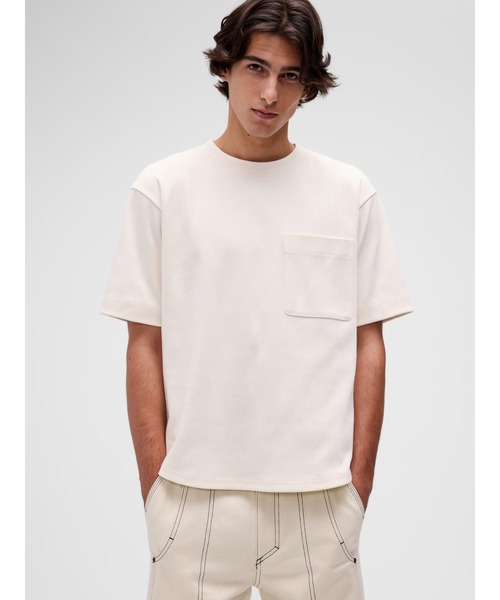 GapStudio tシャツ エクストラヘビーウェイト ポケットTシャツ メンズ