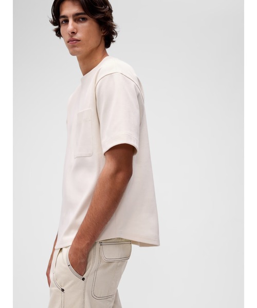 GapStudio tシャツ エクストラヘビーウェイト ポケットTシャツ メンズ