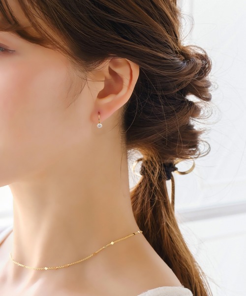 Phoebe（フィービー） ピアス 「K10」ブリリアンフックピアス/BOX付き 