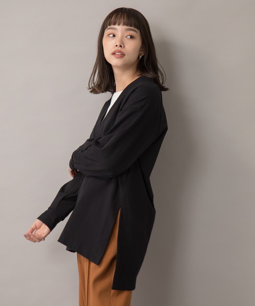 tシャツ 「Liyoca」ミラノリブVネックロングプルオーバー レディース Liyoca tシャツ 「Liyoca」ミラノリブVネックロングプルオーバー