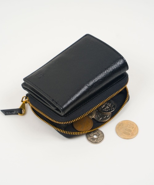 ベリーズヨーク BYHL10316BK 三つ折り財布 がま口 ブラック 牛革 BELLIES YORK [ベリーズヨーク] | BYHL10316