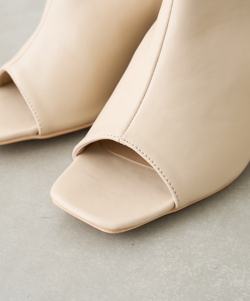 Chico ブーツ オープントゥレザーブーツサンダル : ZOZOTOWN