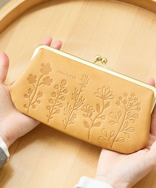 財布 zucchero/ズッケロ 日本製 本革 がま口 長財布 大容量 レディース