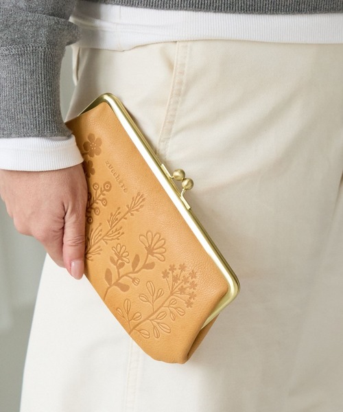 財布 zucchero/ズッケロ 日本製 本革 がま口 長財布 大容量 レディース