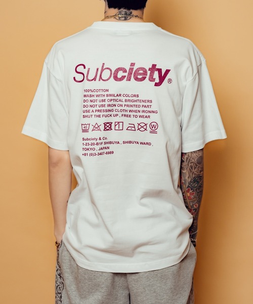 Subciety（サブサエティ） tシャツ LABEL TEE メンズ レディース