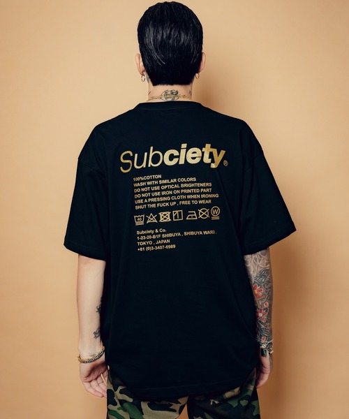 Subciety（サブサエティ） tシャツ LABEL TEE メンズ レディース