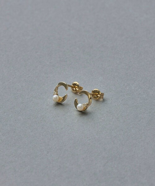 ete パール ダイヤモンド　ピアス ete エテ ピアス K10YG パール ダイヤモンド 三日月 ギフト 国内