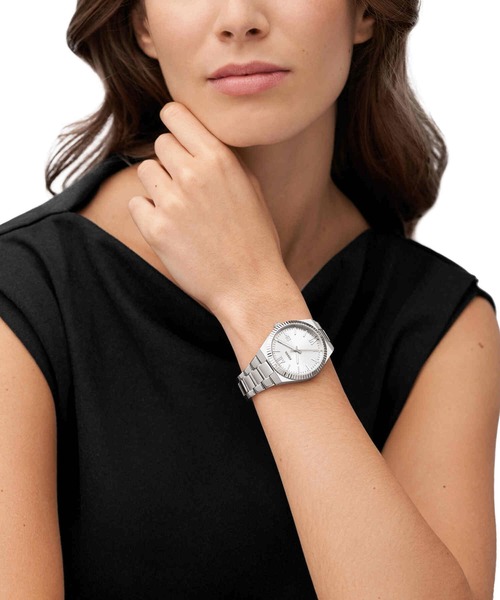 腕時計 レディース フォッシル アナログ 時計 ステンレス シルバー