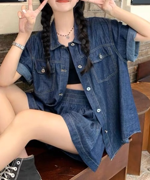 SHEENA セットアップ 「デニムセットアップ」デニム半袖