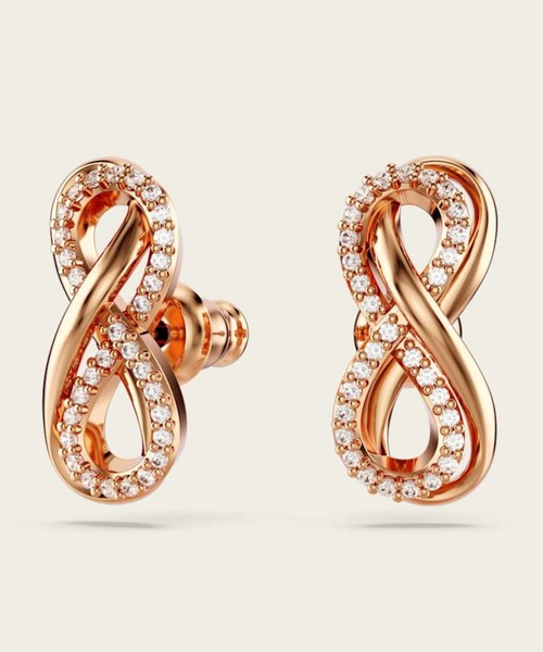 SWAROVSKI/ハイパーボラ ローズゴールドクリスタル フープピアス dextera-フープピアス--小--