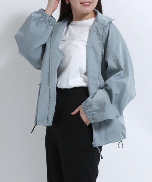 パラスパレス コットンナイロンライトポプリンスタンド襟ライトブルゾン[日本製] パラスパレス コットンナイロンライトポプリンスタンド襟ライト