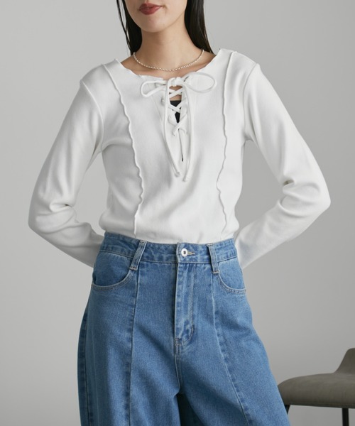 アンドマリー トップス Aunt Marie's（アントマリーズ） tシャツ 2WAYレースアップトップス