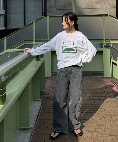 トレーナー スウェット ミニ裏毛Vネックサイドスリットスウェット レディース antiqua トレーナー スウェット 綿100%裏毛Vネックトレーナー