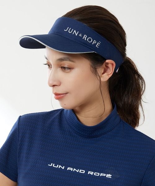 JUN&ROPE' サンバイザー 立体シルバーロゴツイルバイザー