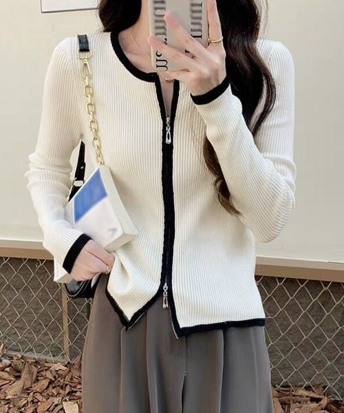 miniministore ニット セーター ダブルジップ 長袖ニット