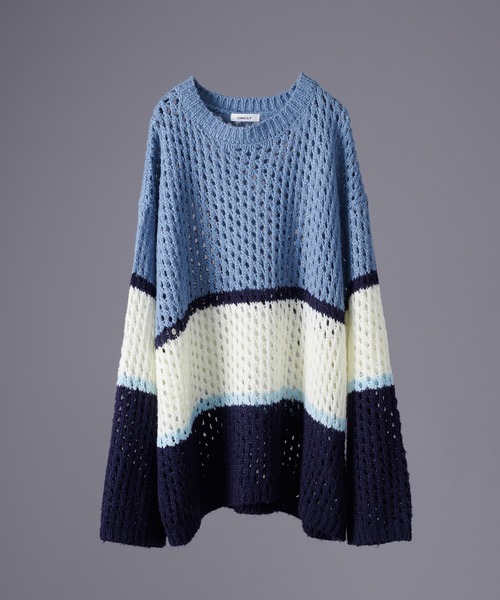 ONCILY（オンシェリー） セーター ニット MULTI BORDER MESH KNIT